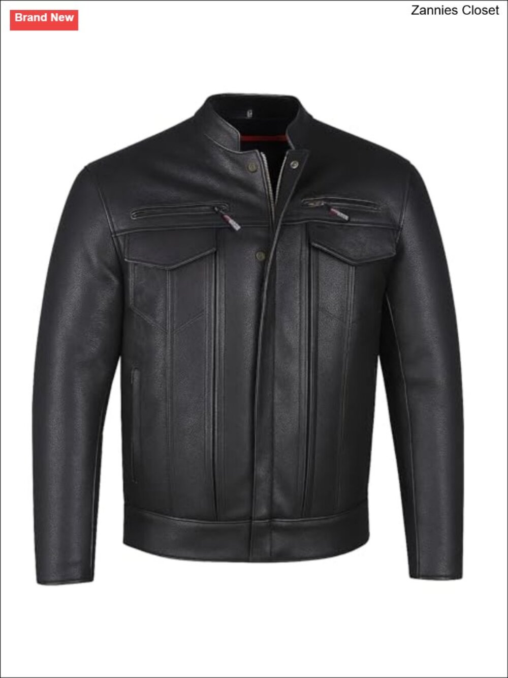 Buffalo Leather Motorcycle Jacket CE Armor Removable Liner Utility Pockets